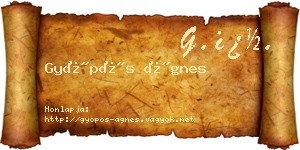Gyöpös Ágnes névjegykártya